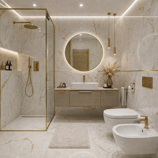 Rubinetto oro opaco da bidet per bagno miscelatore modello Seven