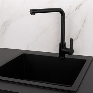 Rubinetto cucina nero miscelatore orientabile monocomando a canna alta