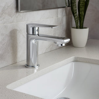 Rubinetto cromato da lavabo per bagno miscelatore modello Seven