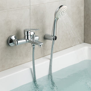 Rubinetto per vasca a parete moderno da bagno cromato modello Seven