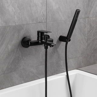 Rubinetto per vasca a parete moderno da bagno nero modello Seven