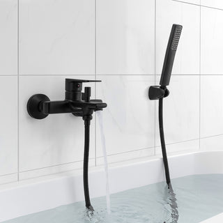 Rubinetto per vasca a parete moderno da bagno nero modello Seven