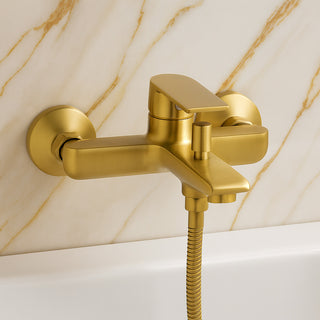 Rubinetto per vasca a parete moderno da bagno oro opaco modello Seven