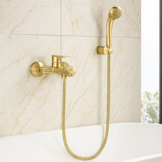 Rubinetto per vasca a parete moderno da bagno oro opaco modello Seven