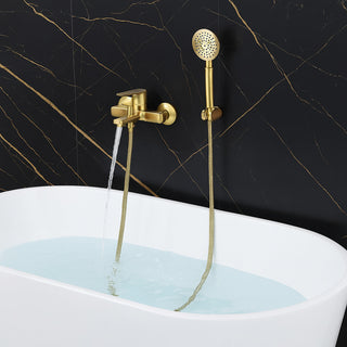 Rubinetto per vasca a parete moderno da bagno oro opaco modello Seven