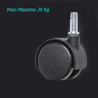 Set 4 rotelle piroettanti di ricambio per mobili sedie 40 mm 360°