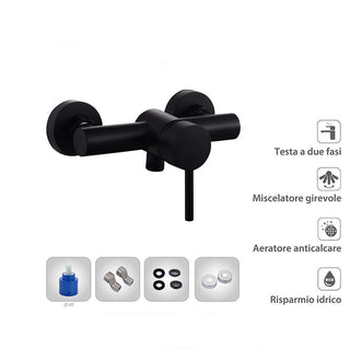 Rubinetto per doccia nero opaco modello Ray Black