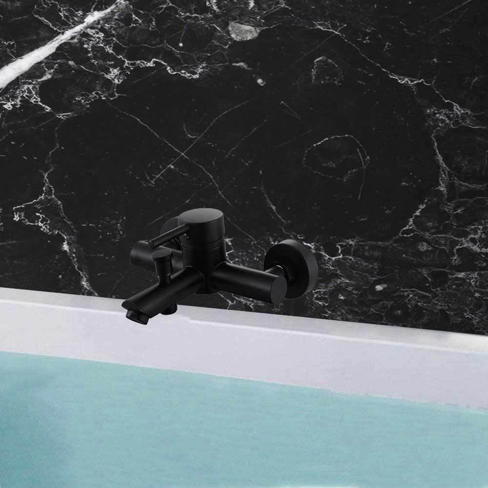 Rubinetto per bagno ultra moderno nero opaco miscelatore per vasca da bagno modello Ray Black