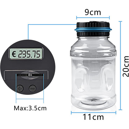 Salvadanaio elettrico con display digitale contamonete barattolo contatore automatico per monete soldi