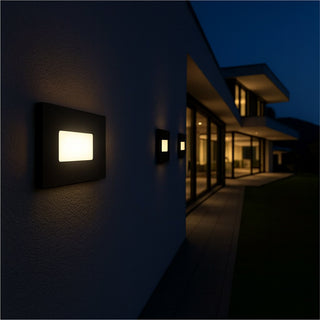 Segnapasso led 4W in vetro nero per cassetta 503 tecnologia cct IP65