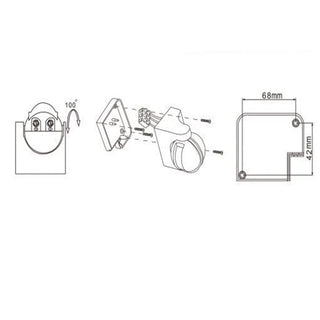 Sensore movimento a infrarossi 1200W regolazioni luce 180° IP44 bianco