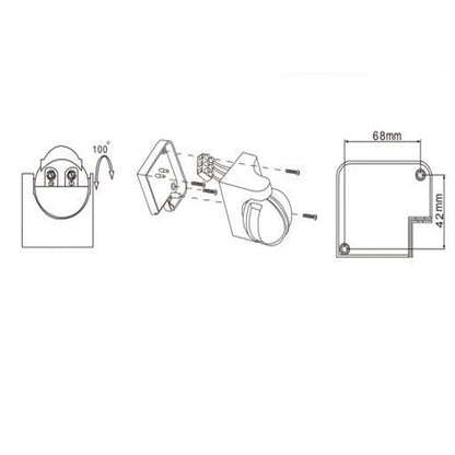 Sensore di movimento a infrarossi 1200 watt regolazioni luce controllo per esterni 180° IP44 colore bianco