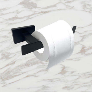Set bagno moderno rettangolare in acciaio nero vetro satinato 6 pezzi