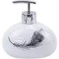 Accessori bagno dispenser sapone piattino porta sapone Bicchiere portaspazzolino scopino con piume argento