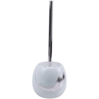 Accessori bagno dispenser portasapone bicchiere  scopino piuma argento