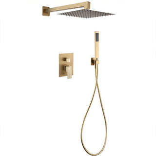 Set doccia quadrato miscelatore 2 vie soffione doccetta staffa flessibile