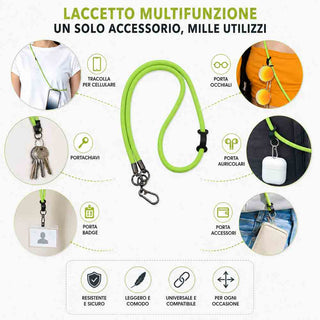 Laccetto multiuso tracolla cellulare portachiavi porta occhiali 70 cm