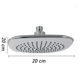 Soffione per doccia quadrato 20x20 cm in abs effetto pioggia