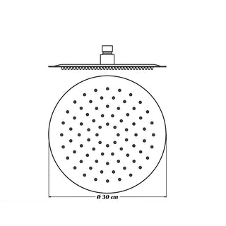 Soffione per doccia slim tondo 30 cm effetto pioggia attacco 1/2"