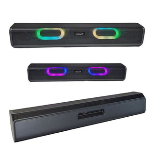 Speaker Bluetooth 5.0 ricaricabile soundbar luci LED RGB AUX USB SD