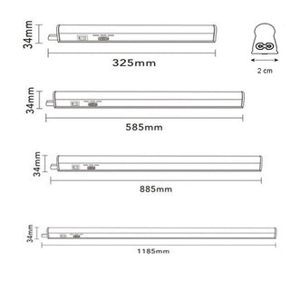 Sottopensile led con interruttore 30 60 90 120 cm 5 9 14 18 watt tecnologia CCT