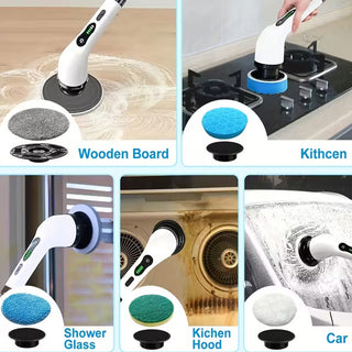 Spazzola elettrica rotante multifuzione con 9 accessori ricaricabile