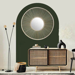 Specchio stile boho chic bohemien tondo in legno di bamboo varie misure