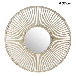 Specchio stile boho chic bohemien tondo in legno di bamboo varie misure