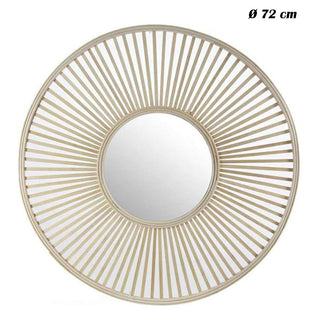 Specchio stile boho chic bohemien tondo in legno di bamboo varie misure
