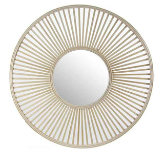 Specchio stile boho chic bohemien tondo in legno di bamboo varie misure