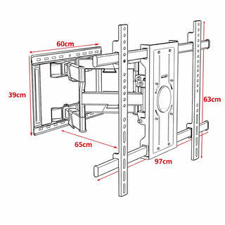 Staffa tv da 75-120 pollici attacchi vesa 200X200-900x600 estensibile