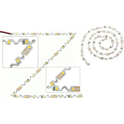 Strip led smd a S curvabile striscia ripiegabile modellabile per formare lettere e curve luce calda 3000k bobina 300 led 12v 5 metri