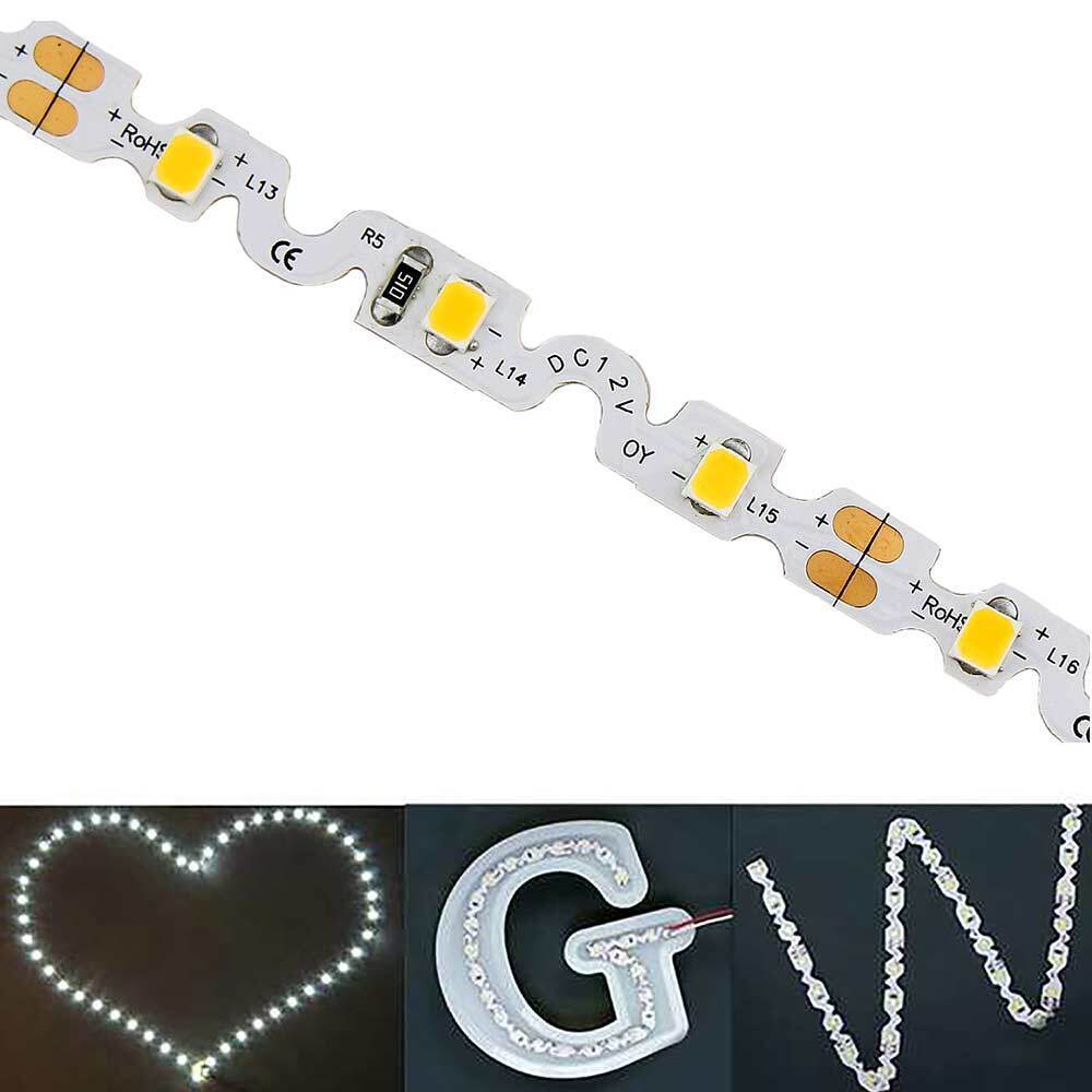 Strip led smd a S curvabile striscia ripiegabile modellabile per formare lettere e curve luce calda 3000k bobina 300 led 12v 5 metri