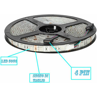 Striscia strip 300 led RGB 35W con telecomando e centralina IP55