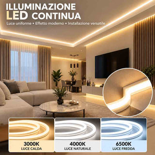 Strip led COB flessibile 13w 1Mt 220V luce 3000k 4000k 6500k IP65