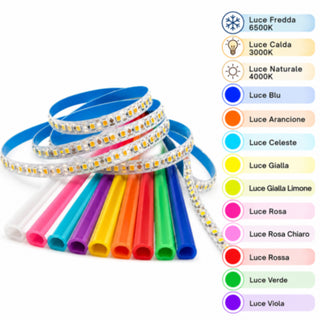 Striscia LED 24V 10M 100W profilo silicone flessibile luce uniforme