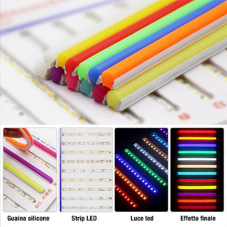 Striscia LED 24V 10M 100W profilo silicone flessibile luce uniforme