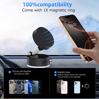 Supporto magnetico con ventosa a vuoto per telefono regolabile 360°