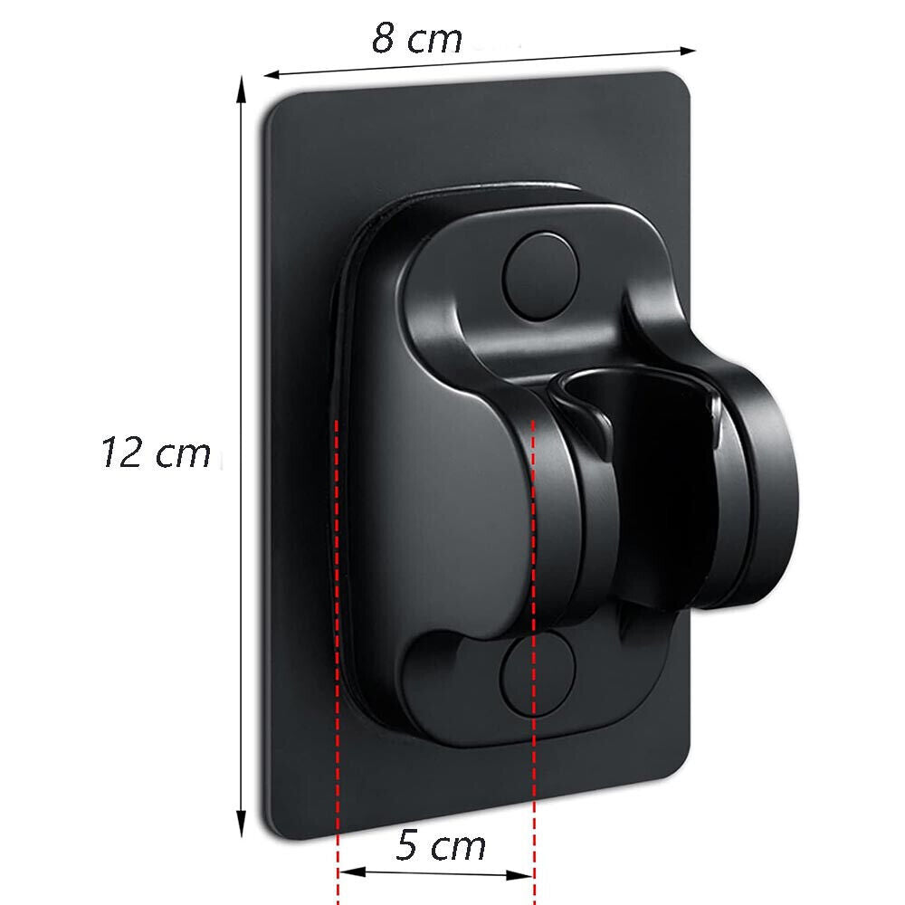 Supporto Doccia Regolabile 360° - Nero, Lega Di Zinco, Per Soffione, Facile Montaggio - Foto 4