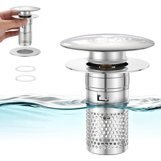 Tappo per lavandino universale POP-UP anti intasamento foro 26-42 mm