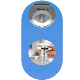 Tappo per lavandino universale POP-UP anti intasamento foro 26-42 mm