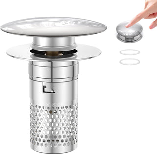 Tappo per lavandino universale POP-UP anti intasamento foro 26-42 mm