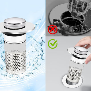 Tappo per lavandino universale POP-UP anti intasamento foro 26-42 mm