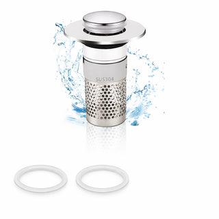 Tappo per lavandino universale POP-UP anti intasamento foro 26-42 mm