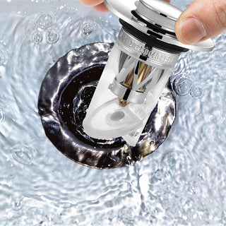 Tappo per lavandino universale POP-UP anti intasamento foro 26-42 mm