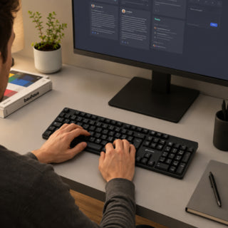 Tastiera nera cablata con cavo USB 105 tasti per computer laptop PC
