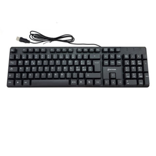Tastiera nera cablata con cavo USB 105 tasti per computer laptop PC