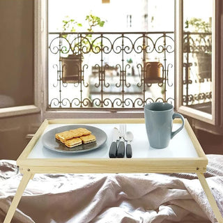 Vassoio colazione da letto tavolino con gambe richiudibili in legno