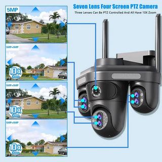 Telecamera WI-FI 4 obiettivi 1 fisso 3 motorizzati zoom 10X 4 MPX