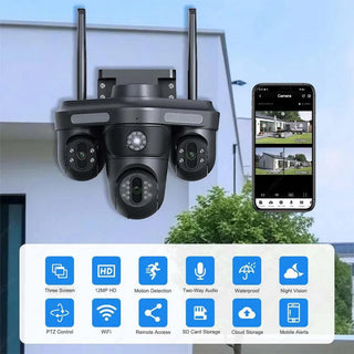 Telecamera WI-FI 4 obiettivi 1 fisso 3 motorizzati zoom 10X 4 MPX